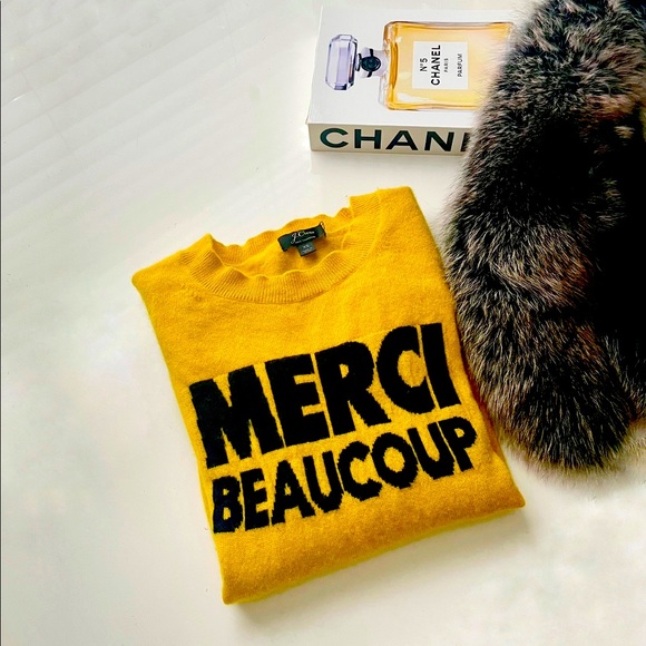 J. Crew Sweaters - J. Crew Cashmere Sweater Merci Beaucoup